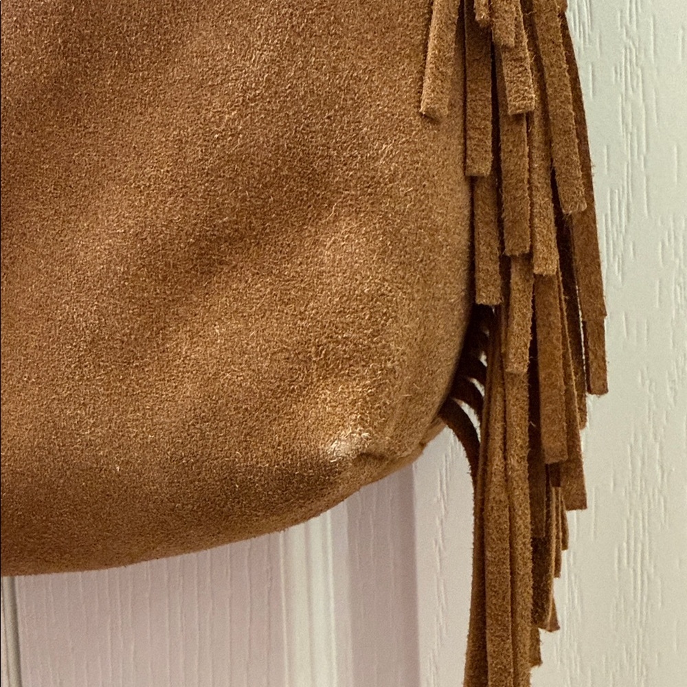 Haute Hippie Tan Suede Hobo Bag with Fringe - Picture 5 of 9